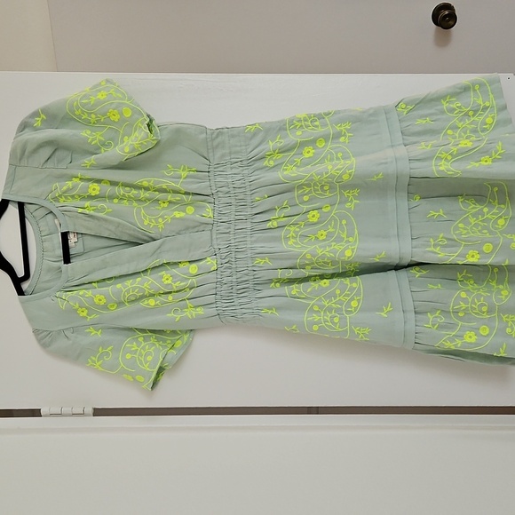 Anthropologie Linen Dress Women Medium oversized Somerset Embroidered NWOT - Picture 2 of 6